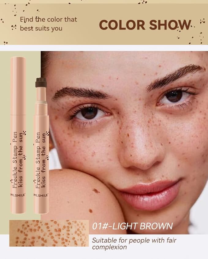 Freckle Pen Henna Freckles Sweatproof Waterproof Long Lasting Small Faux Freckle Stamp Foundation Spot,Natural Lifelike Freckle Makeup