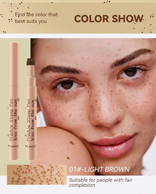 Freckle Pen Henna Freckles Sweatproof Waterproof Long Lasting Small Faux Freckle Stamp Foundation Spot,Natural Lifelike Freckle Makeup