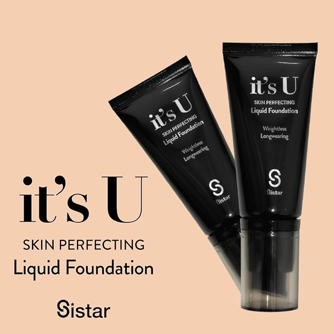 Sistar it's U Skin Perfecting Liquid Foundation Medium Coverage Buildable Weightless Longwearing Blendable 35 g / 1.23 oz. (Tan)