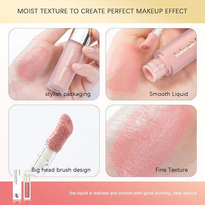Natural-Looking Matte Finish Liquid Blush Face Tint - Waterproof & Long-lasting Pink & Red Blush Stick (4)