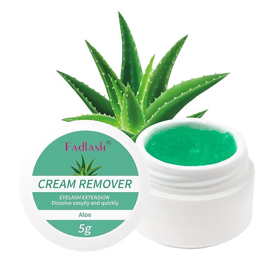 Lash Remover for Professional Eyelash Extensions Dissolves Powerful Cream Lash Remover Low Irritation Lash Extension Remover Eyelash Glue Remover for Salon 5g (Aloe)