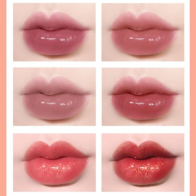 10 Colors Lip Tint Stain Set, Korean Plumping Lip Gloss Watery Lip Stain, Multi-use for Mini Liquid Lipstick & Cheek Tint Long Lasting Vivid Color #01