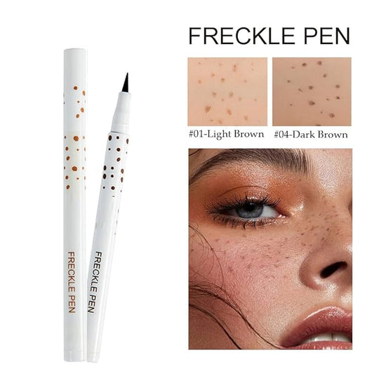 2 Colors Freckle Pen Waterproof Long-lasting Quick Dry Small Spot Natural Lifelike Freckle Makeup Pen (Dark Brown)