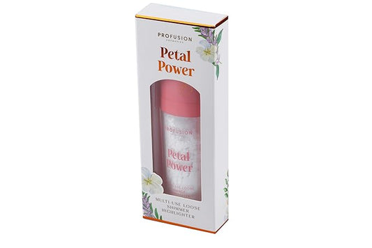 Profusion Cosmetics Petal Perfect Face and Body Highlighter, Non Sticky Buildable Luminizer with Sponge Applicator for Vibrant Glowing Skin (Petal Power (White Gold), 1)