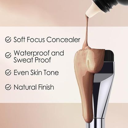 Boobeen Matte Liquid Foundation for Women, Long Lasting Full Coverage Foundation Makeup, Face Natural Finish with Makeup Brush