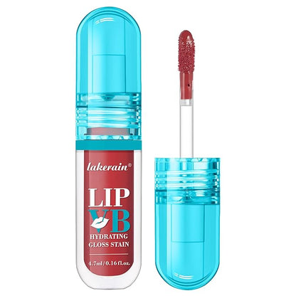 LIP VB Hydrating Lip Gloss Stain - 12HR Glossy Plump & Waterproof Moisture Lock, Non-Sticky Lip Treatment for Dry Lips Revival, Daily Wear & Night Care (Blush Bubble Hue)