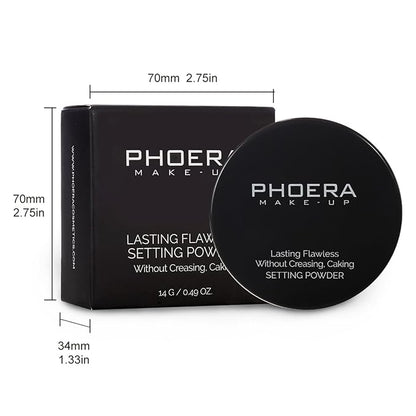 PHOERA Foundation Face Powder, Soft Focus Setting Powder, Silky Powder For Creating Without Shine, Smooths Pores & Lines, Up to 24H Wear Oil Control,0.49 Oz (N.03 Banana)