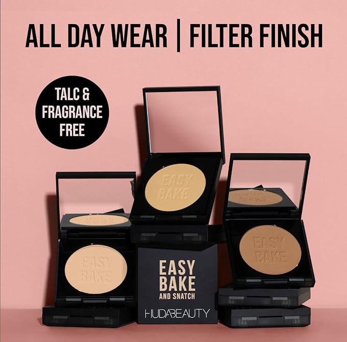 HUDA BEAUTY Easy Bake and Snatch Pressed Talc-Free Brightening and Setting Powder Cupcake