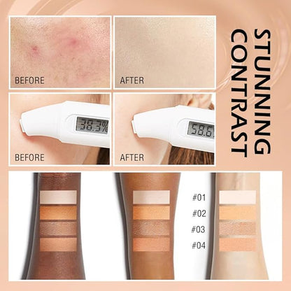 Hydrating BB Cream,Full Coverage Lightweight Matte Foundation & Concealer with Brush,Evens Skin Tone,Oil Control Cover Flaws,Natural Finish for All Skin Types,Vegan & Cruelty Free - Light Skin