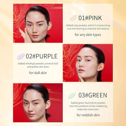 Gemstone Poreless Face Primer, Lightweight & Long-Lasting Makeup Primer for Face, Contains Ruby Powder for Hydrating, Skin Tone Correcting and Brightening, 1 Fl Oz