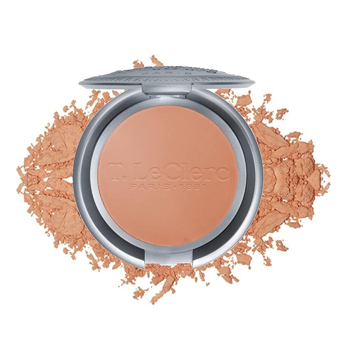 T. Leclerc Compact Pressed Powder - Super-Blendable Face Makeup Longwear Portable Matte Finish for Radiant Natural Medium to Full Coverage Airbrushing Mineral Based For Pores & Imperfections (Canelle)