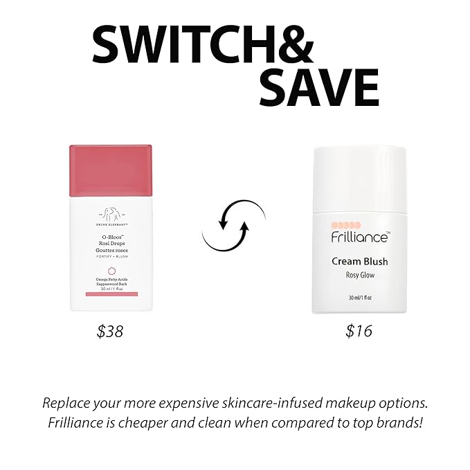 Frilliance Cheek Duo, Sheer Rosy Glow Highlighter Tint, Cruelty Free Hypoallergenic for Teens of All Skin Types