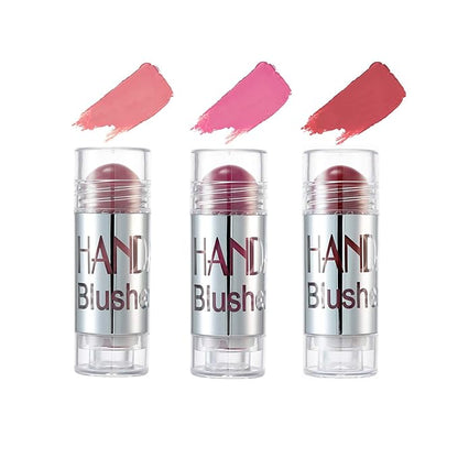 Blush Stick Set Matte Cream Blush Stick for Cheeks, Eyes and Lips Natural Makeup Waterproof Long Lasting (Set 01)