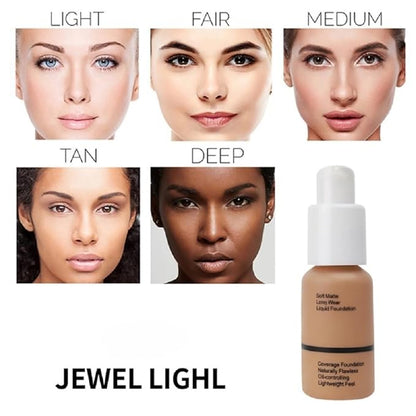liquid foundation waterproof oil control concealer matte concealer liquid foundation moisturizing BB cream foundation cream (103# Warm Peach, 30ml)