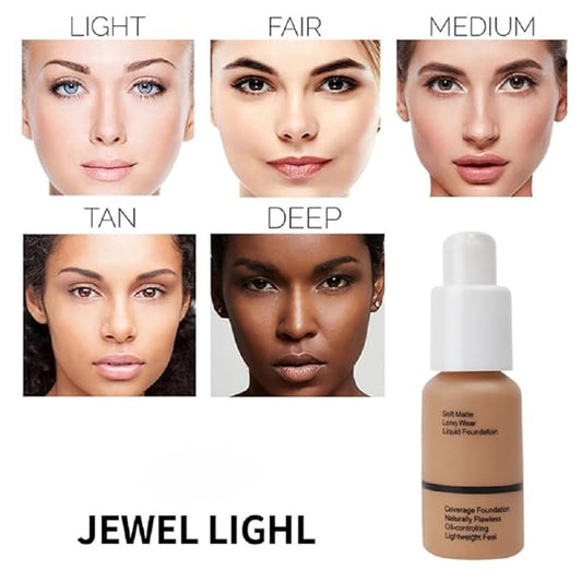 liquid foundation waterproof oil control concealer matte concealer liquid foundation moisturizing BB cream foundation cream (103# Warm Peach, 30ml)