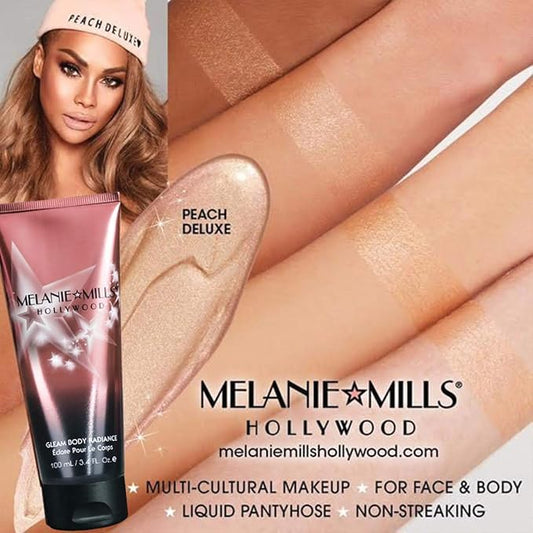 Gleam Body Radiance All In One Makeup, Moisturizer & Glow For Face & Body - Peach Deluxe, 3.4 fl.oz.