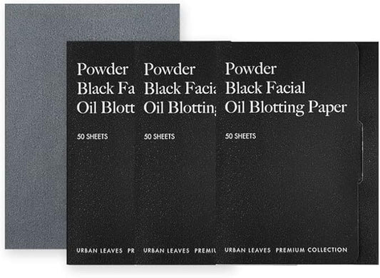 Premium Collection Oil Control Paper, Blotting Paper, Absorbing Sheets for Oily Skin Care (size 3.5" x 2.4") Made in Korea (Powder Black)