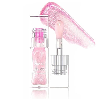 Cosmetics Color Changing Lip Oil, Magic Big Brush Color Changing Lip Oil,Plumping Lip Gloss Hydrating Lip Care Non-sticky Big Brush Head Korean Lip Tint Primer Glitter Shine Lipgloss (GLITTER)