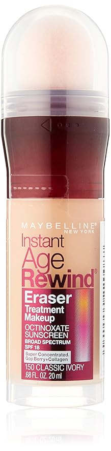 Maybelline Instant Age Rewind Eraser Foundation - Classic Ivory, 0.68 Fl Oz (Pack of 2)