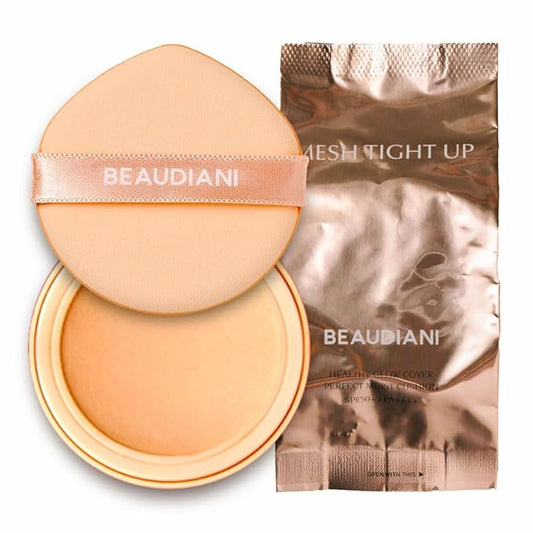 Mesh tight up cushion foundation 02 refill, light/medium beige, Korean compact foundation, natural coverage, glow, sweat proof makeup, long lasting, all skin type