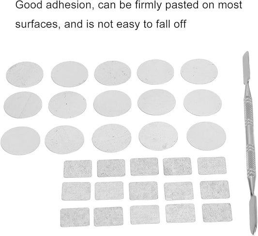 31pcs Metal Stickers for Eyeshadow Palette Set, Empty Eyeshadow Makeup Palette, Metal Stickers Colorful Empty Palette Sticker for Eyeshadow Palette Set (15Pcs Round + 15Pcs), Wholesale Business
