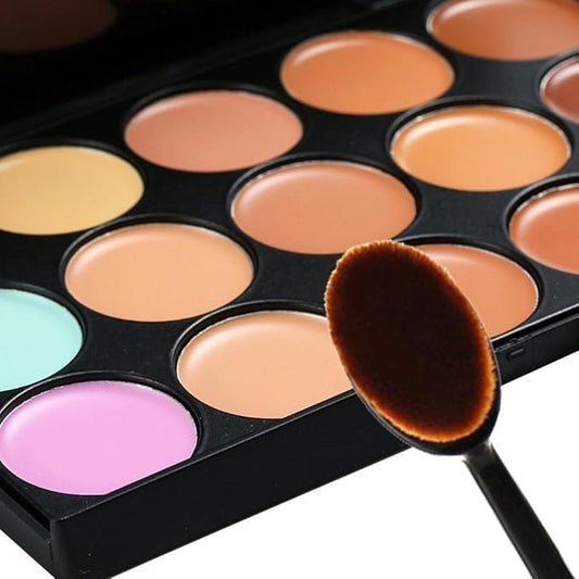 Boolavard Foundation Brush + 15 Colours Face Contour Cream Concealer Camouflage Palette