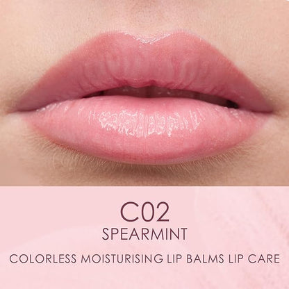CATKIN Lip Balm Ultra Hydrating Colorless Lip Moistrurizer Chapstick with Vitamin E Nourishing For Cracked & Dry Lips Day & Night Lip Care Transparent 0.12 oz C02 Spearmint