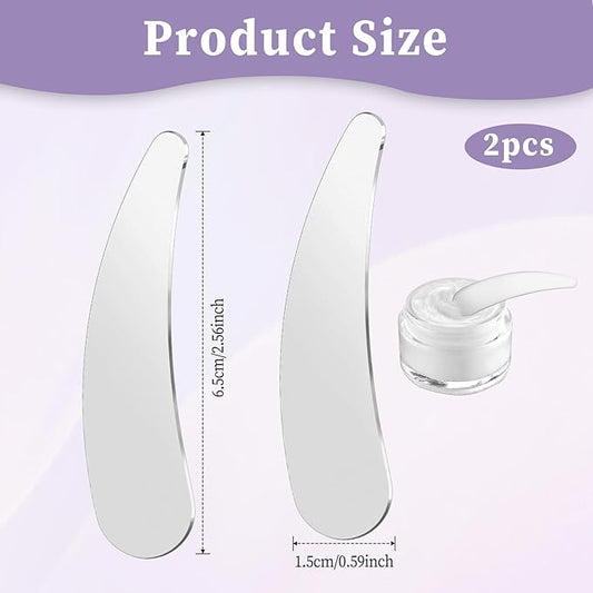 2Pcs Mini Metal Cosmetic Spatulas, Skin Care Cosmetic Spoon Reusable Beauty Applicator for Mixing Facial Cosmetic, Eye Cream, Face Mask Beauty Accessories