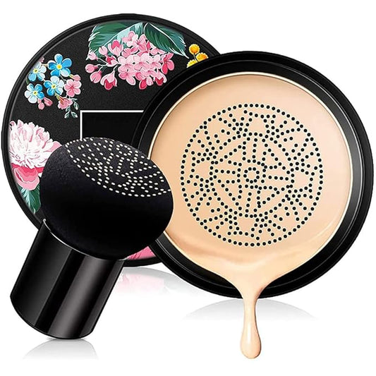 Mushroom Head Air Cushion BB Cream, Concealer Lasting Nude Makeup Moisturizing Pigment CC Liquid Foundation, Even Skin Tone Makeup Base Primer-Natural 1Pack