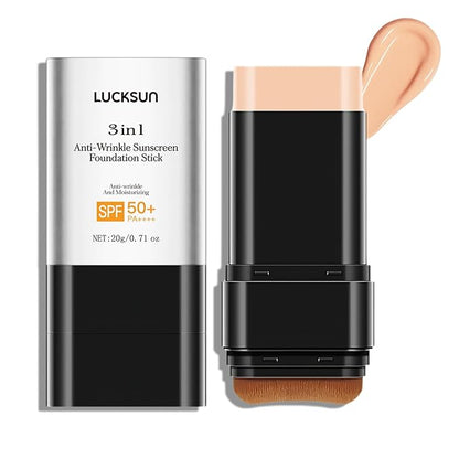 3 in 1 Anti-wrinkle Hydrating Lightweight Foundation Stick Concealer & Makeup, Multi-Use Long-Lasting Formula for All Skin Types (Medium, 20g/0.71oz)