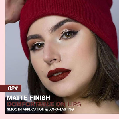 Kaely Matte Velvet Lip Liner Pencils Retractable for Shaping & Sculpting Lips, Wine Red Lip Pencils for Women Long Lasting Waterproof Rich Lip Colors Liner Crayon Lipstick delineador de labios 02