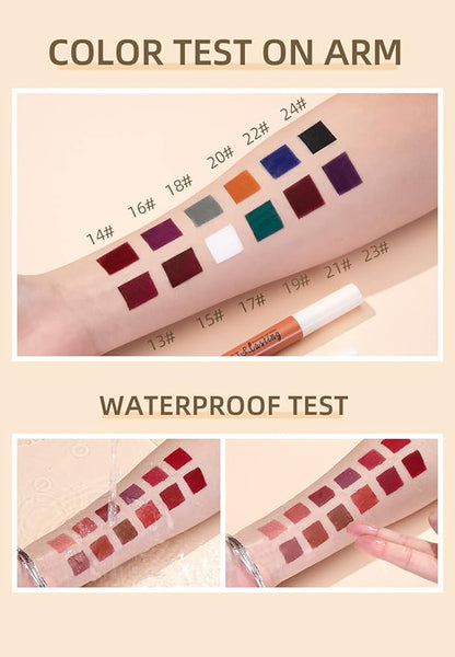 12Pcs Halloween Makeup Black Lipstick Lip Kit, Velvety Liquid Lipstick Waterproof Long Lasting Durable Nude Lip Gloss Beauty Dark Blue Black Purple Lip (Dramatic Lip Collection)