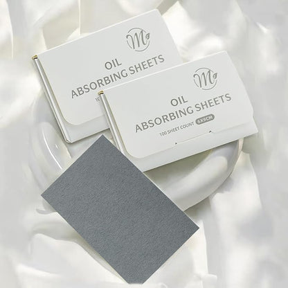 Natural Face Oil Blotting Paper -Bamboo Charcoal 600 Counts, Easy Dispensing Oil Absorbing Sheets, Premium Handy Facial Blotting Papers - Face Skin Care or Beauty Make Up Must Have (White-Bamboo)