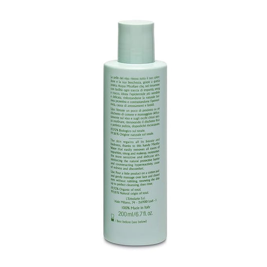L'Erbolario Delicalma Face Micellar Water - Removes Traces Of Impurities And Make-Up - Moisturizes Sensitive Skin And Soothes Irritation - With Protective And Softening Properties - 6.7 Oz Cleanser