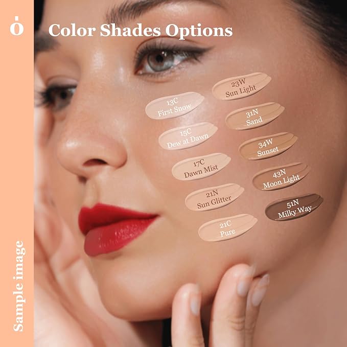 Skin Barrier Glow Cover Cushion, All-day Coverage, Glow Finish, Lightweight, Skincare-Like Texture, Non-cakey Makeup, Korean Cushion Foundation (#21N Sun Glitter, 0.15 oz)