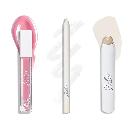 Julep Line & Shine It's Balm: Tinted Lip Balm + Buildable Lip Color - Iridescence, With a Trace Retractable Creamy Long-Lasting Liner Clear as Day, So Plush Girl Crush Lip Gloss