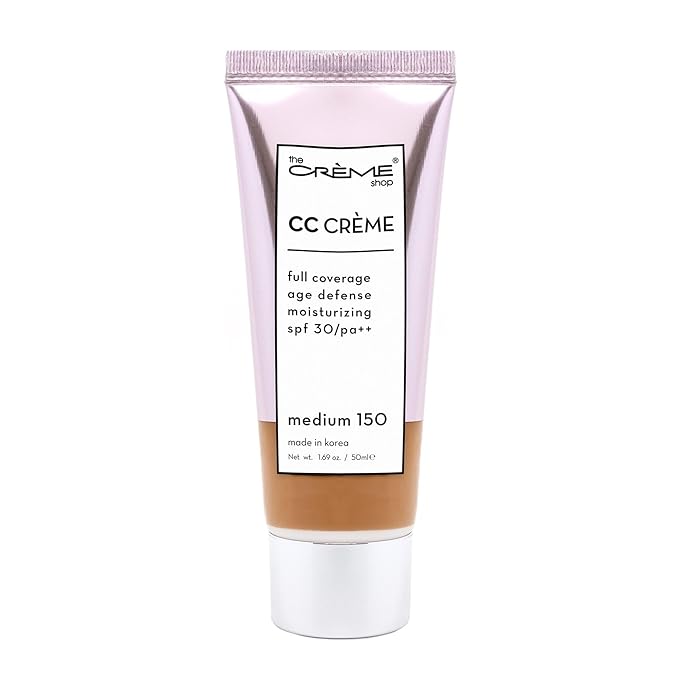 The Creme Shop Color-Adapting Makeup Infused with Kokum Butter, Grapeseed Oil, Cica, Vitamin C, and Aloe Leaf Extract - Full Coverage, Hydrating, SPF 30 - Inclusivity in Every Shade - MEDIUM 150