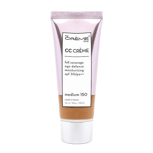 The Creme Shop Color-Adapting Makeup Infused with Kokum Butter, Grapeseed Oil, Cica, Vitamin C, and Aloe Leaf Extract - Full Coverage, Hydrating, SPF 30 - Inclusivity in Every Shade - MEDIUM 150