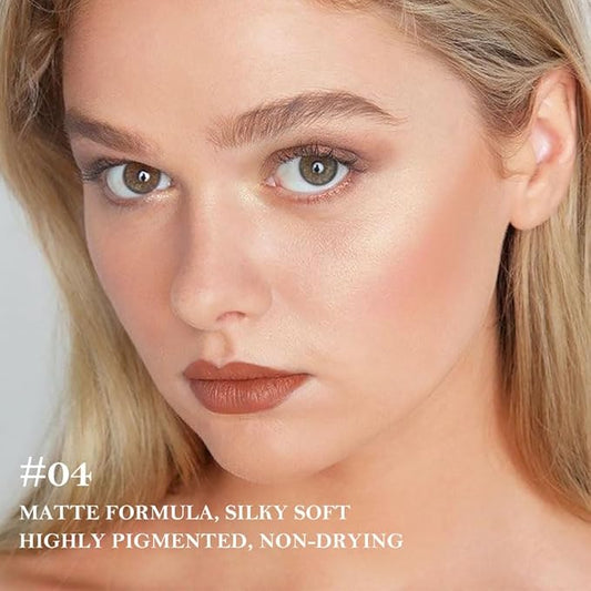 Light Brown Gradient Matte Lipstick Crayon Lip Liner Pencil,Women Long Lasting Waterproof Smudge Proof Lipstick for Daily Makeup,Flawless Contour Gradual Ombre Effect Lip Pencil 04#