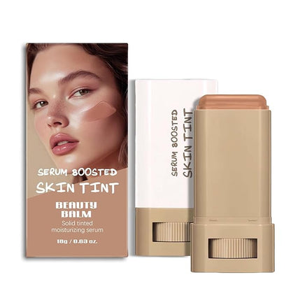 2 Pcs Foundation Stick Beauty Balm Serum Boosted Skin Tint Solid Tinted Moisturizing Serum Contour Stick Foundation for Women Natural Finish Makeup(5, 5)