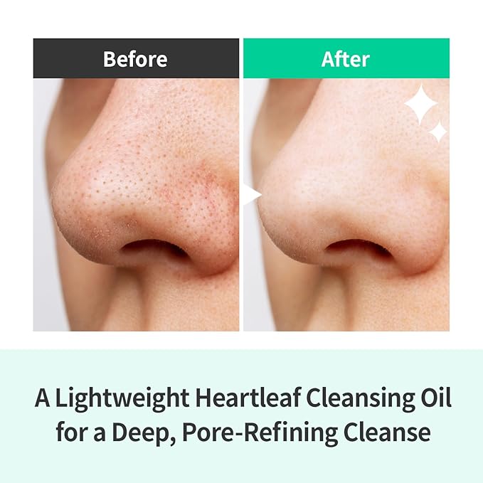 Deep Cleansing Oil Makeup Remover for Face, Heartleaf BHA Tea Tree Mild Soothing Pore Tightening Blackhead Care. Heartleaf Pore Zero Cleansing Oil 200ml 6.76 Fl. Oz.