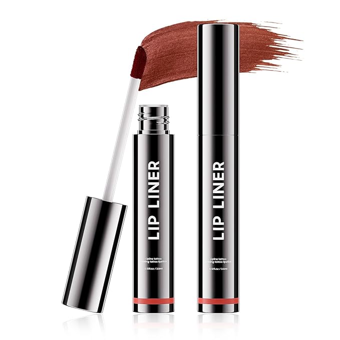 Lip Stain Peel Off, Lip Liner Long-Lasting & Waterproof, Transfer Proof & Plumping, Moisturizing Non-Stick Cup Matte Finish, Rose Color