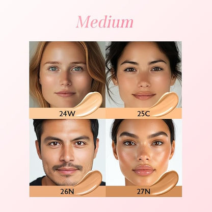 milktouch Cushion Foundation, 24H Flawless Skin, Radiant Shine, No Oxidation, Long-Lasting, Non-Creasing, 60% Hydrating Skincare Infused Korean Foundation, Valentines Gifts (25C Ginger)