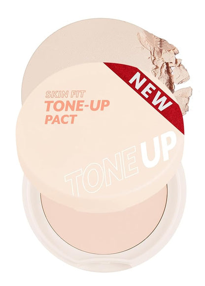 I'M MEME Fair-Light Setting Powder - Tone Up Pact with Puff, 0.35 Oz + Compact - Tone-up Pact, 0.35 Oz Bundle