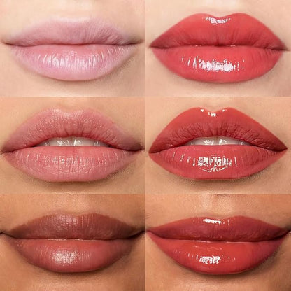 Hydrating Glow Lip Gloss Oil, Tinted Lip Plumper Lip Glosses Oil, Younger-Looking Lips Chocolate Scent, Non-Sticky Creamy Texture for Dry Lips, Brillo labial en aceite hidratante con brillo 03#