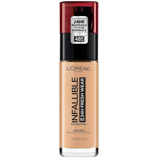 L’Oréal Paris Makeup Infallible Up to 24 Hour Fresh Wear Foundation, Golden Sun, 1 fl; Ounce (Pack of 3)