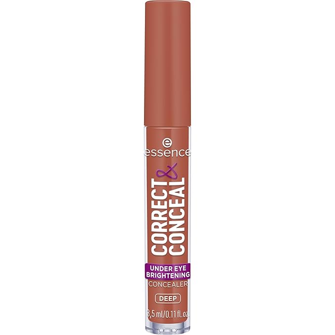 essence | Correct & Conceal Under Eye Brightening Concealer | Easy Application, Lightweight, Buildable, Infused with Aloe Vera | Vegan & Cruelty Free (40 | Deep)