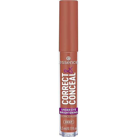 essence | Correct & Conceal Under Eye Brightening Concealer | Easy Application, Lightweight, Buildable, Infused with Aloe Vera | Vegan & Cruelty Free (40 | Deep)