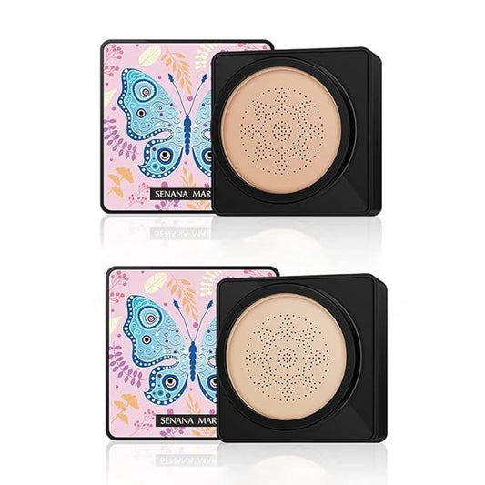 Air Cushion CC Cream Mushroom Head, Concealer Moisturizing BB Cream Foundation, Waterproof Matte Long Lasting Bright Face Makeup Base Long Lasting Cushion CC (2# Ivory)