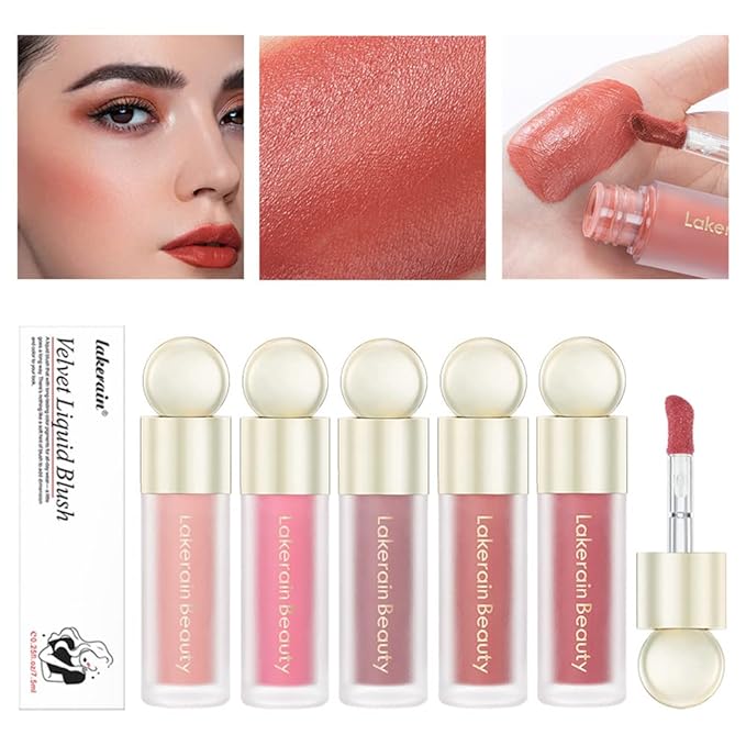 Mysense Silky Cream Blush Stick for Cheek Soft Pinch, Matte Blush Makeup Natural-Looking, Weightless, Long-Lasting - 02# Happy-Crushed Rose